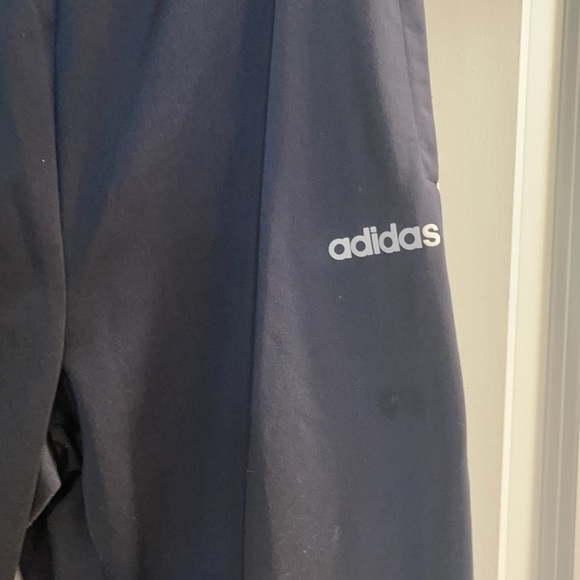 Adidas xl 3 stripe black joggers xl shiny silky feel - Picture 2 of 7